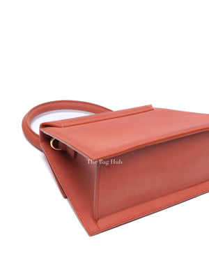 Jacquemus Brick Brown Nubuck Leather Le Grand Chiquito Top Handle Bag