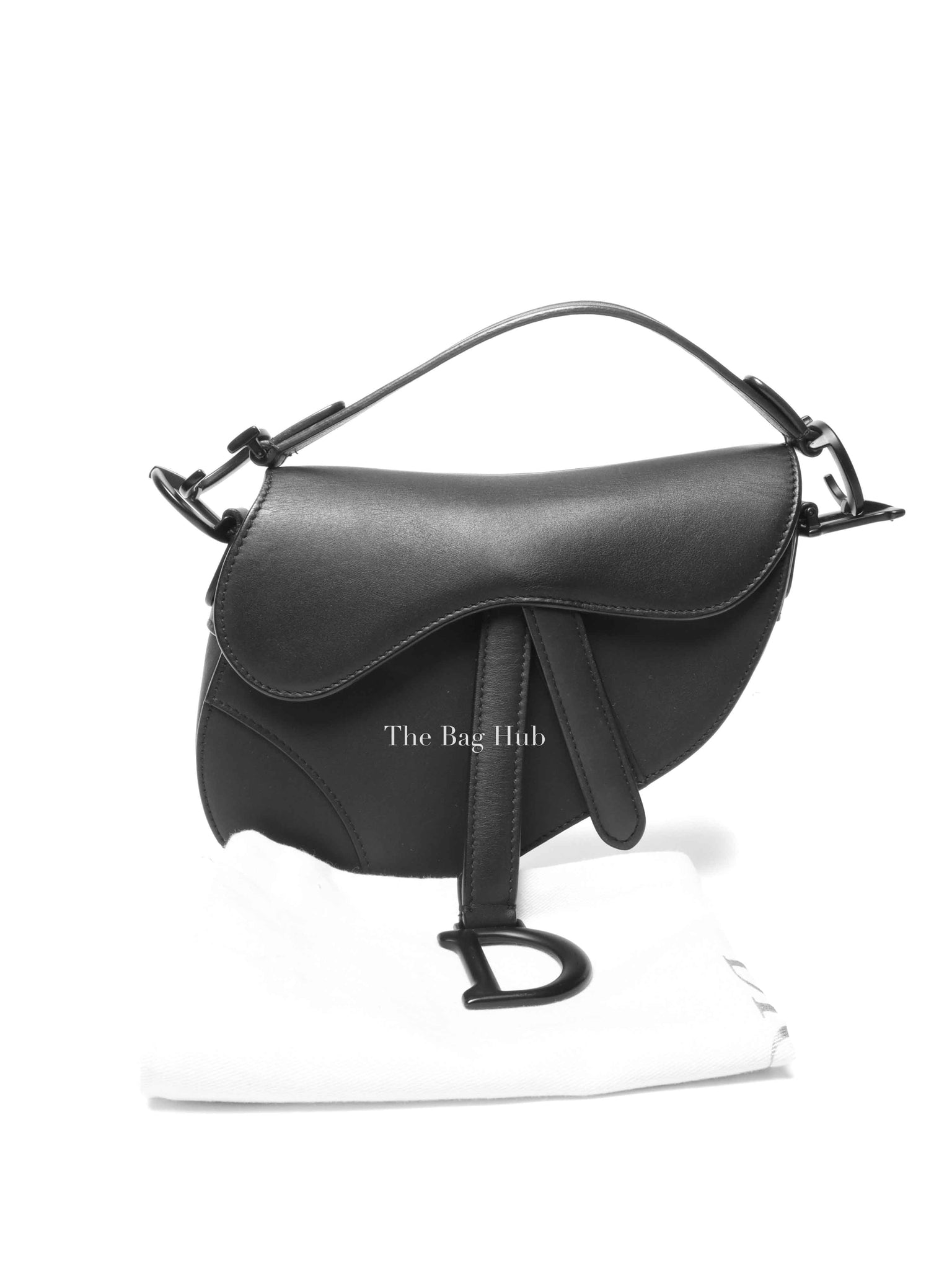 Dior Black Ultra Matte Calfskin Mini Saddle Bag