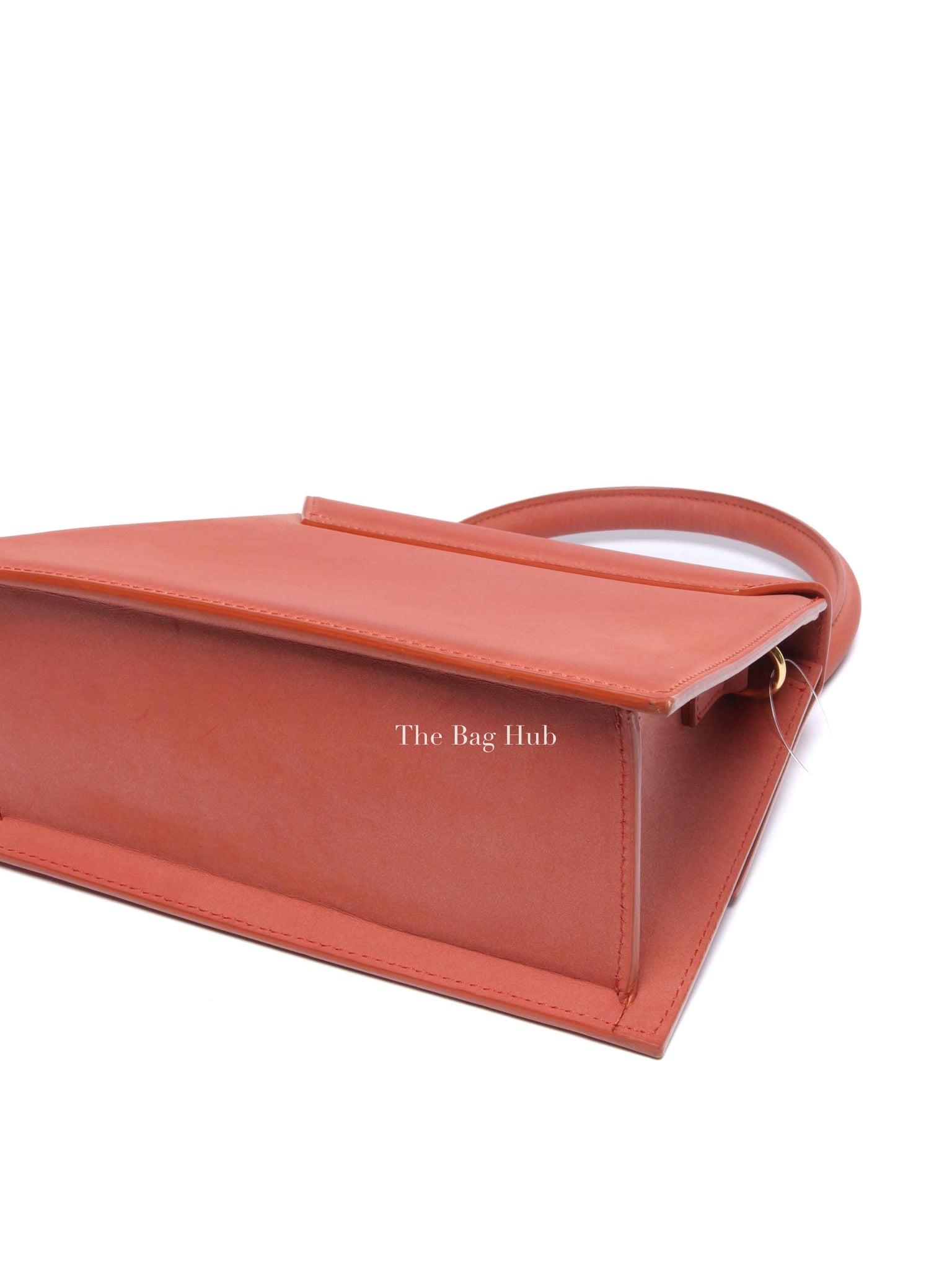 Jacquemus Brick Brown Nubuck Leather Le Grand Chiquito Top Handle Bag