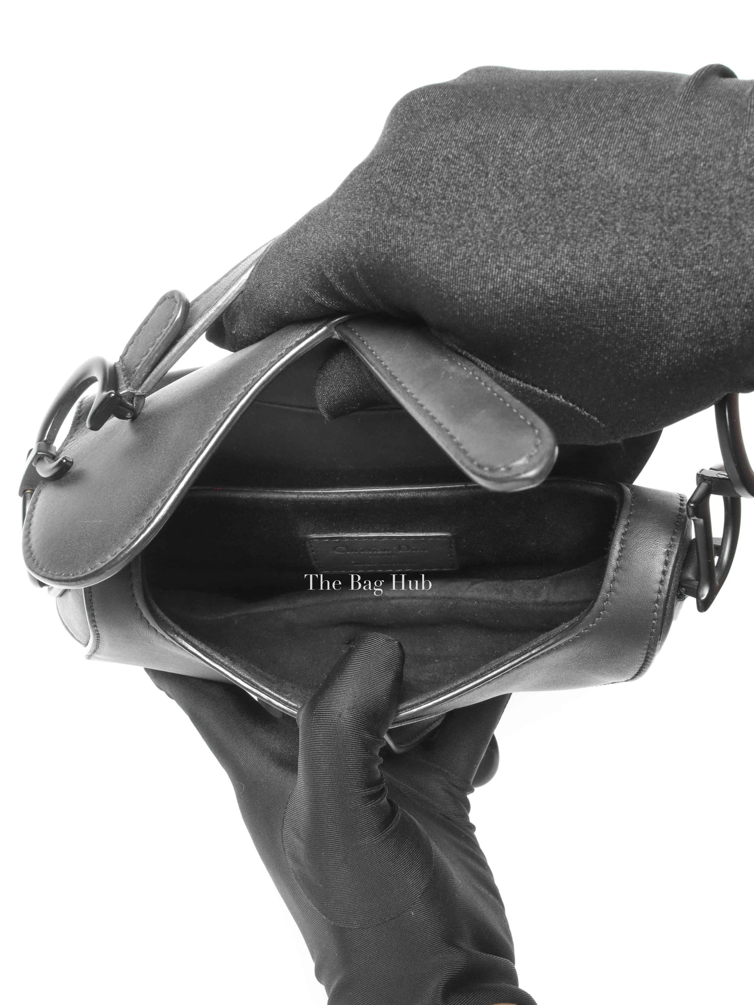 Dior Black Ultra Matte Calfskin Mini Saddle Bag