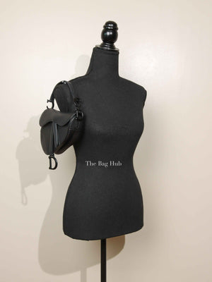 Dior Black Ultra Matte Calfskin Mini Saddle Bag