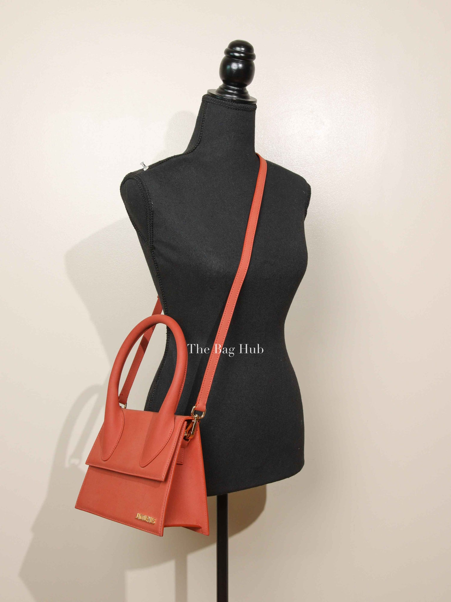 Jacquemus Brick Brown Nubuck Leather Le Grand Chiquito Top Handle Bag