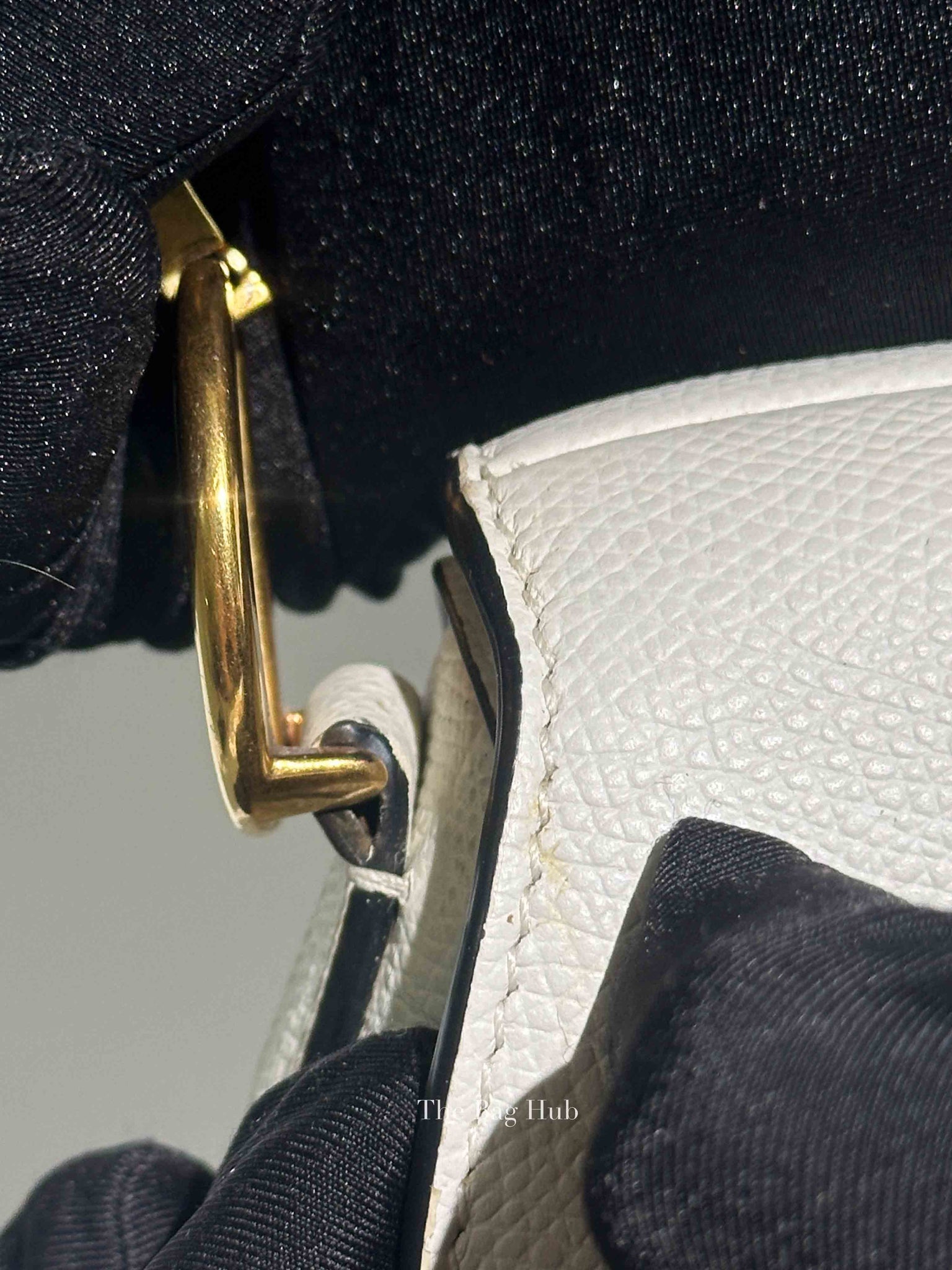 Dior White Grained Calfskin Mini Saddle Bag