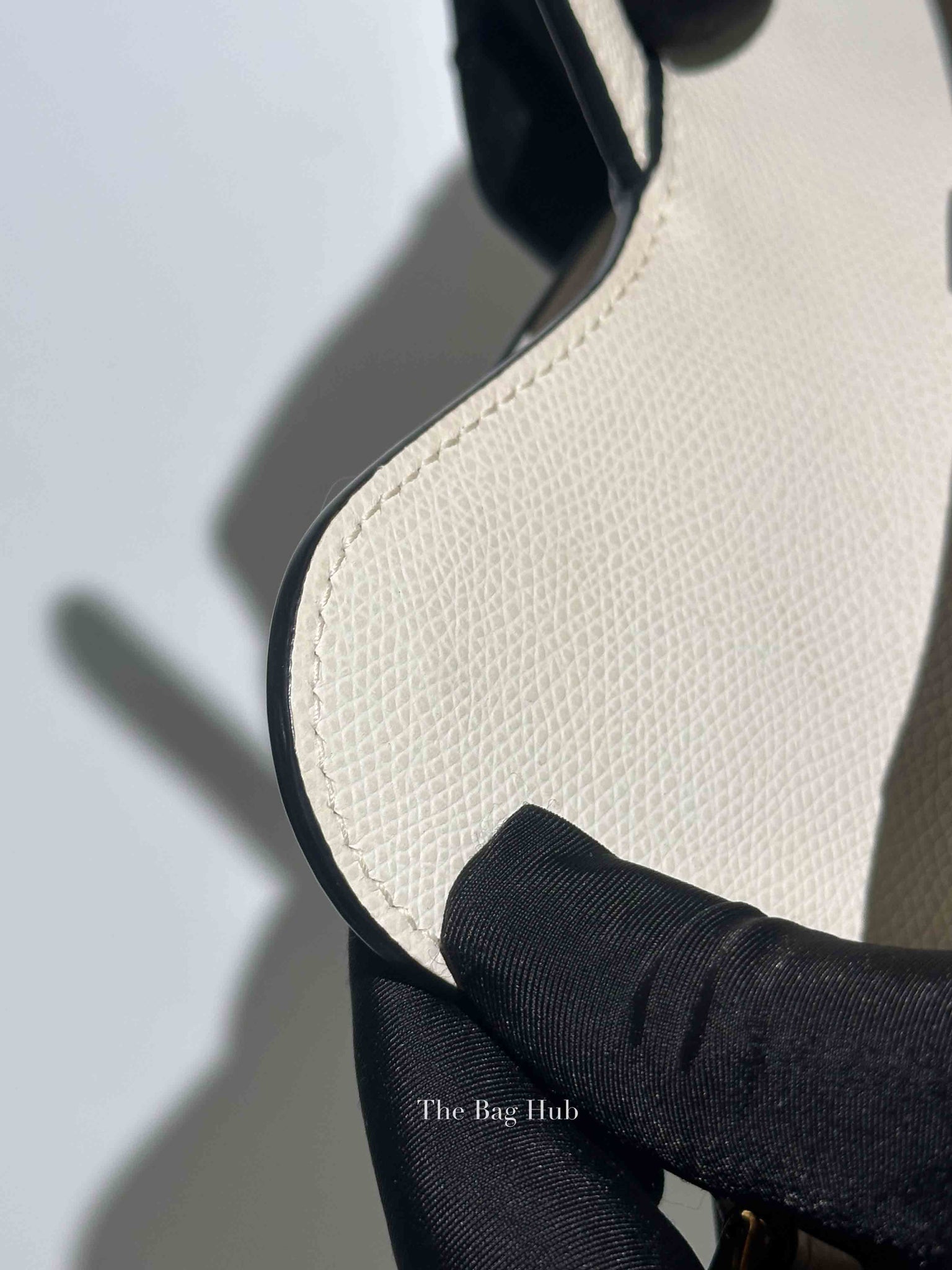 Dior White Grained Calfskin Mini Saddle Bag