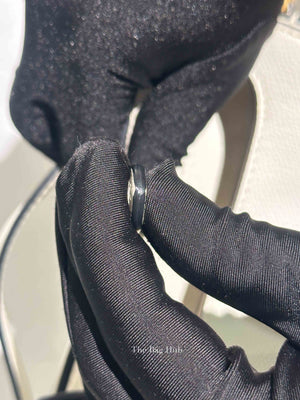 Dior White Grained Calfskin Mini Saddle Bag
