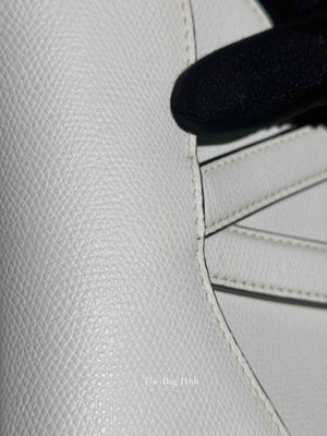 Dior White Grained Calfskin Mini Saddle Bag