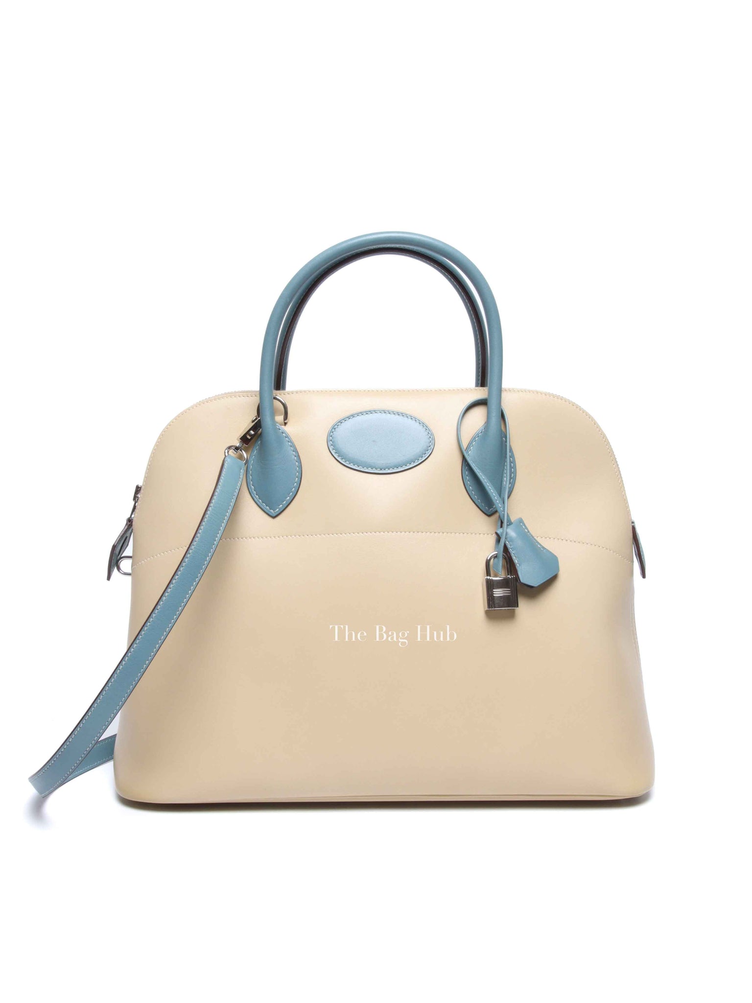 Hermes Vanille/Bleu Jean Swift Bolide 35 Bag