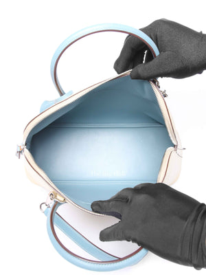 Hermes Vanille/Bleu Jean Swift Bolide 35 Bag
