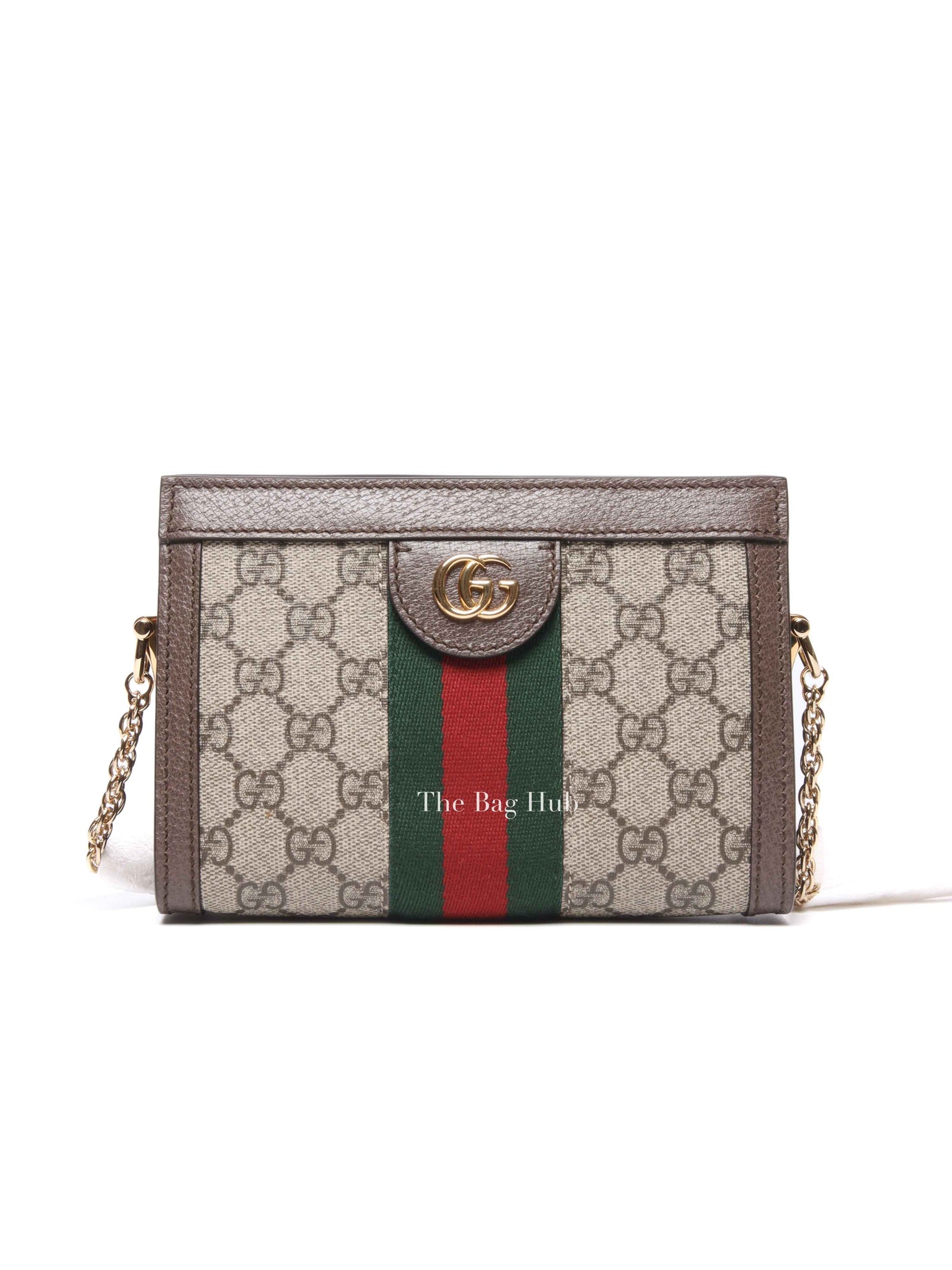 Gucci Brown GG Supreme Canvas Ophidia Mini Shoulder Bag