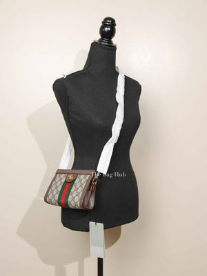 Gucci Brown GG Supreme Canvas Ophidia Mini Shoulder Bag