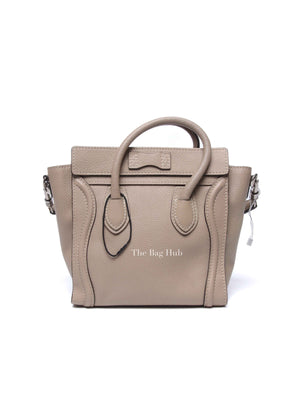 Celine Beige Drummed Calfskin Nano Luggage Bag