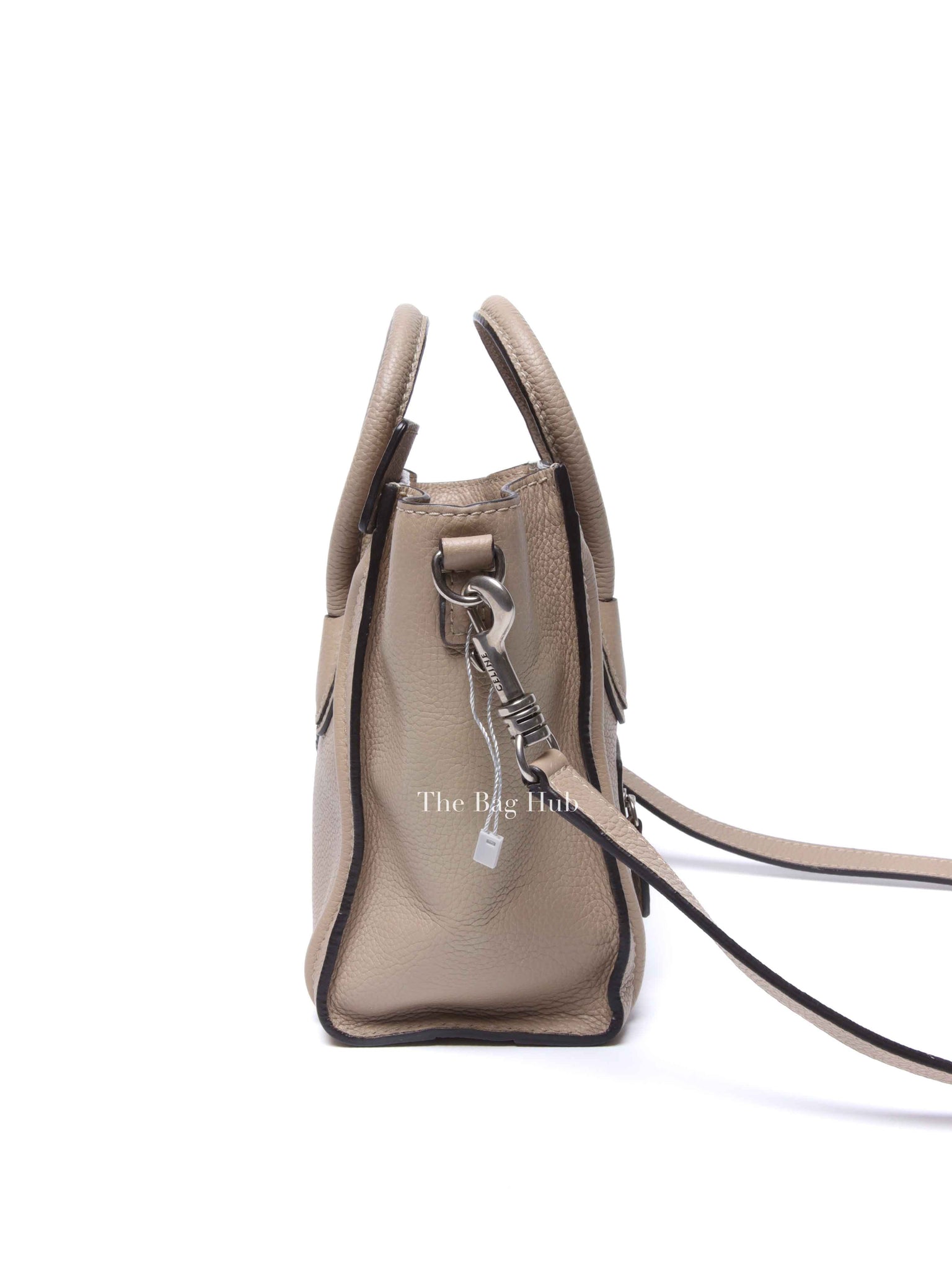 Celine Beige Drummed Calfskin Nano Luggage Bag