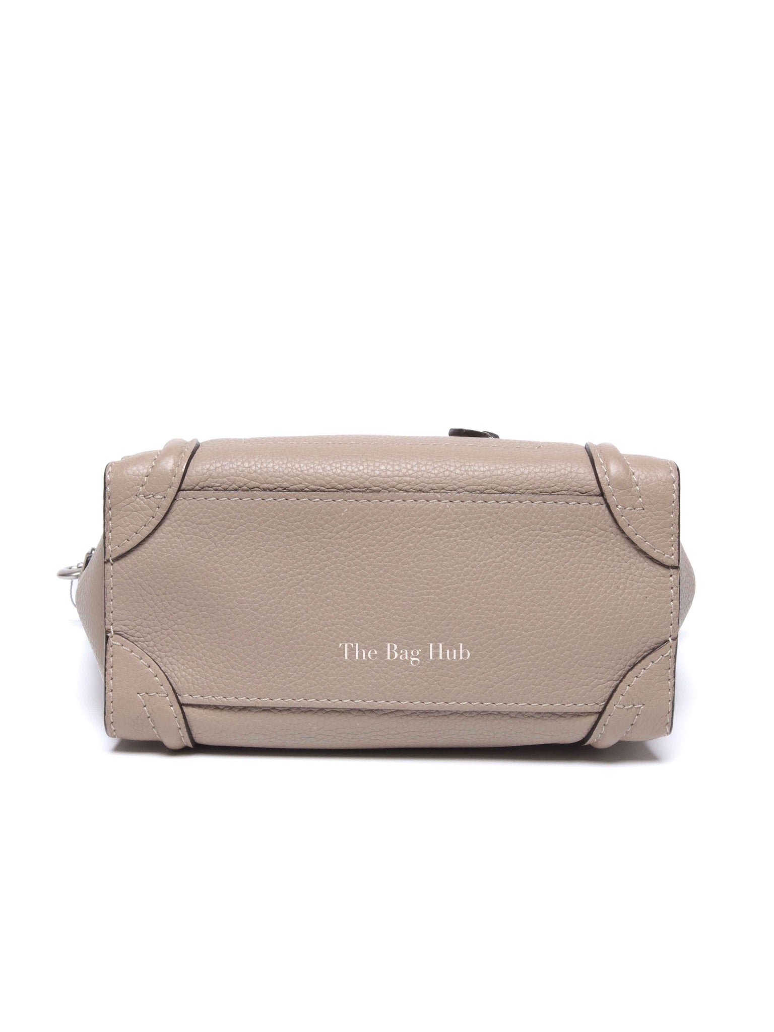 Celine Beige Drummed Calfskin Nano Luggage Bag