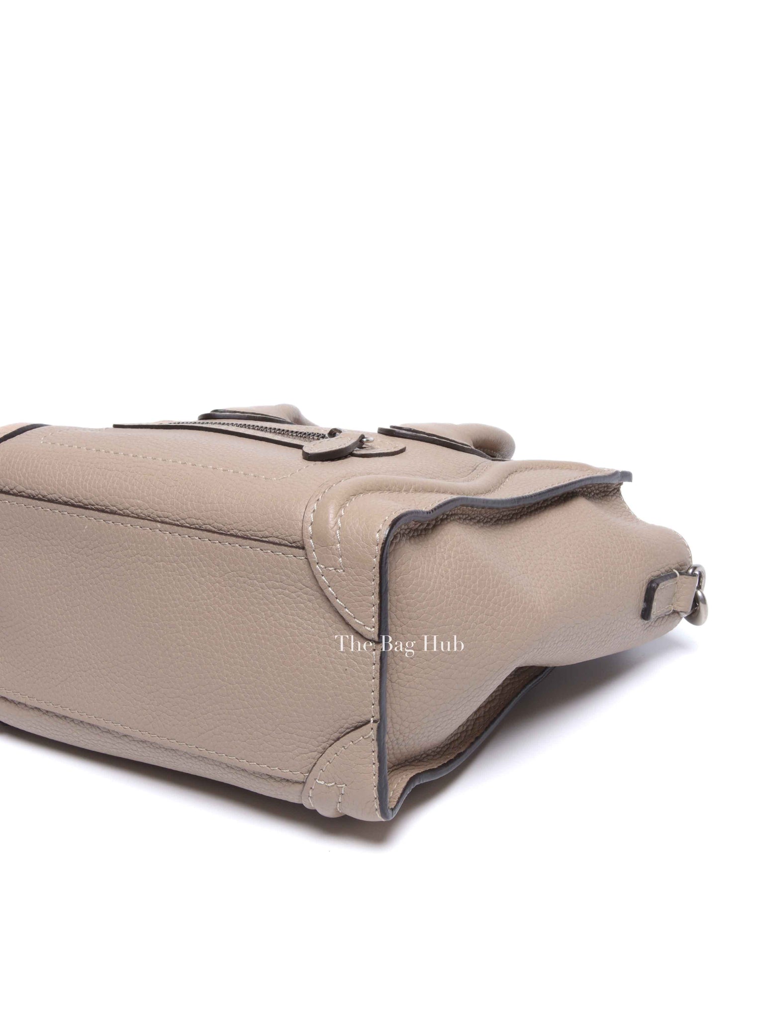 Celine Beige Drummed Calfskin Nano Luggage Bag