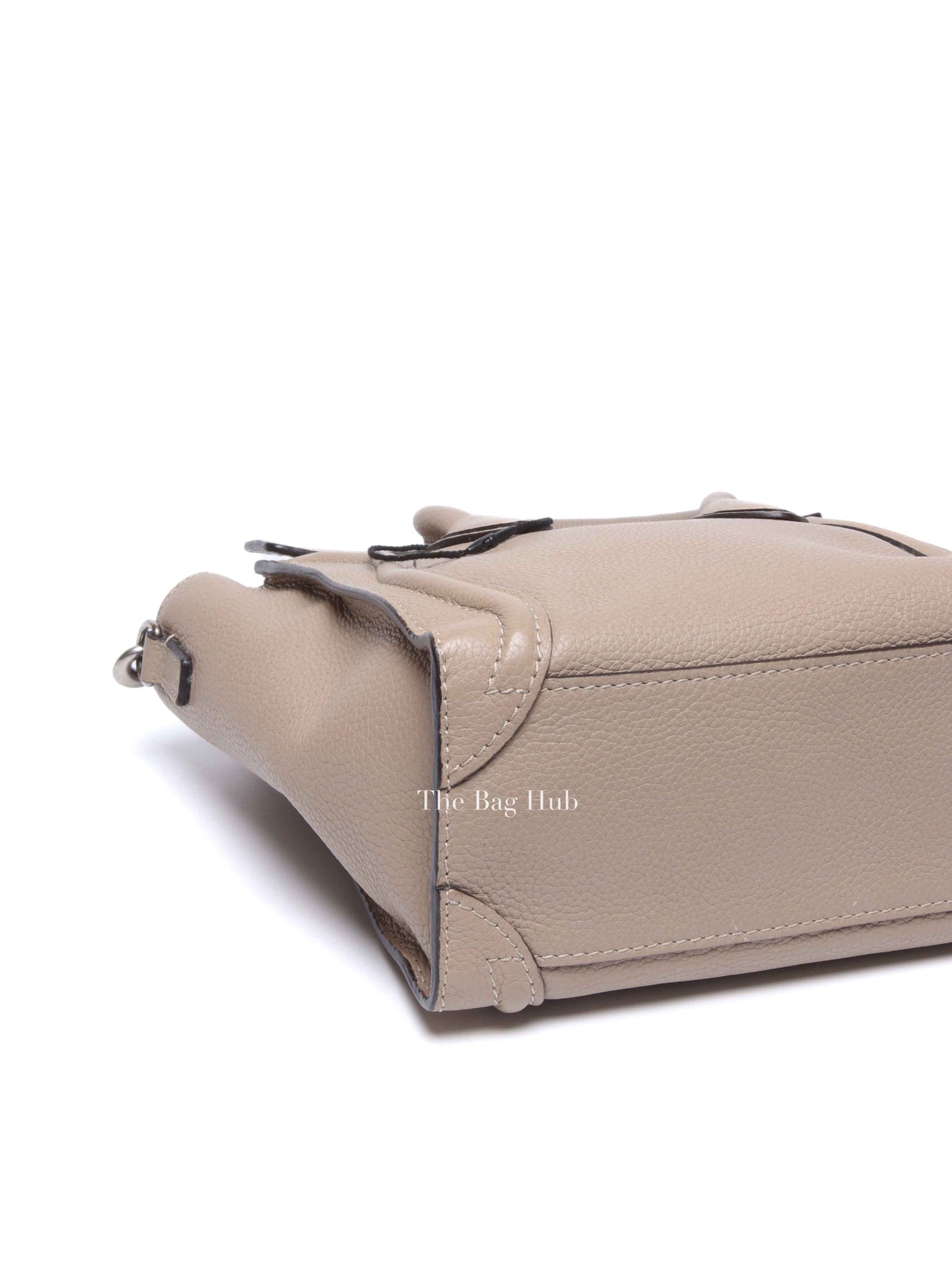 Celine Beige Drummed Calfskin Nano Luggage Bag