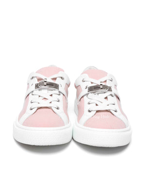 Hermes Framboise/Blanc Canvas Day Sneakers Size 38.5 PHW