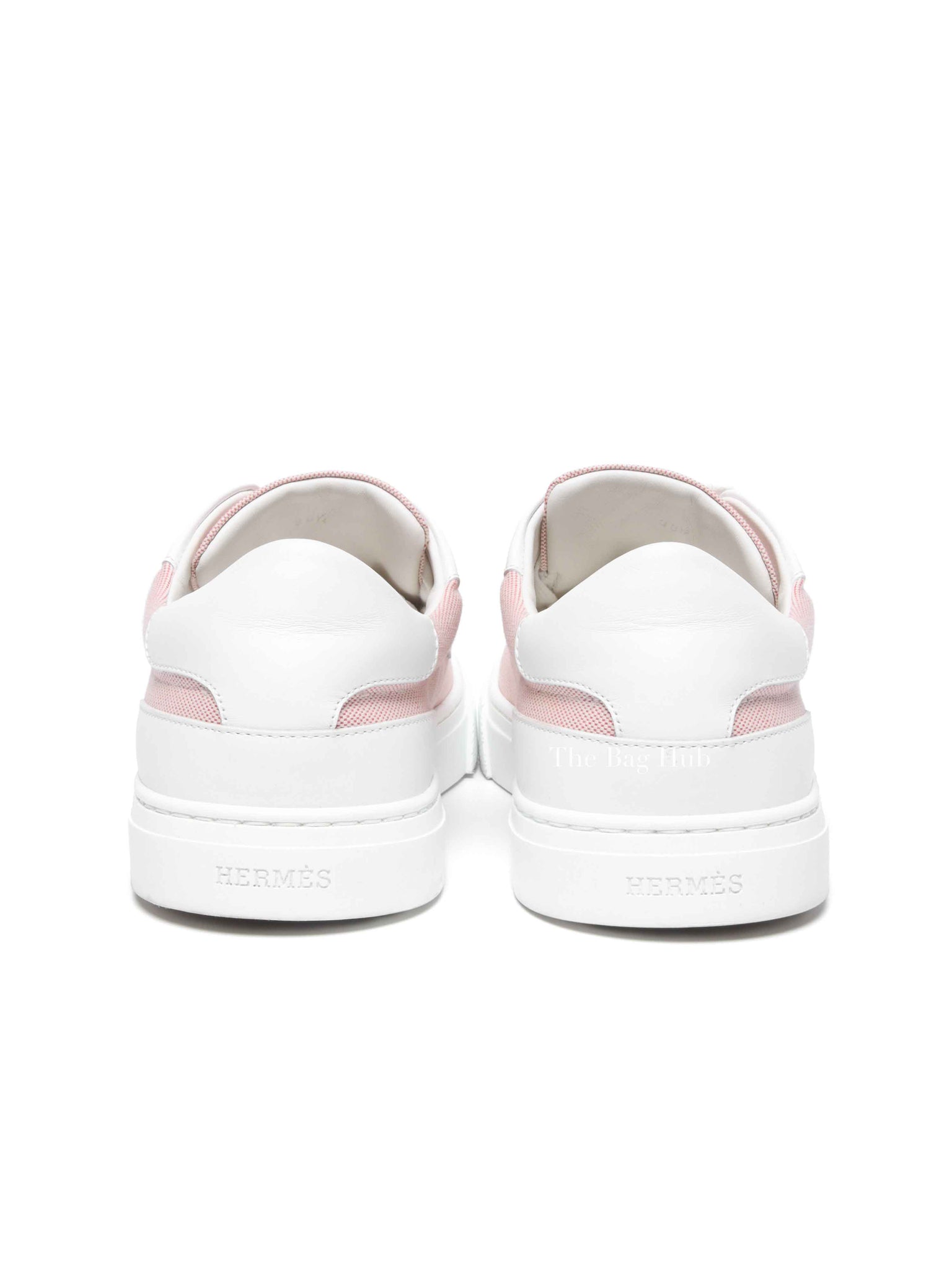 Hermes Framboise/Blanc Canvas Day Sneakers Size 38.5 PHW