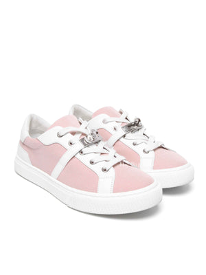 Hermes Framboise/Blanc Canvas Day Sneakers Size 38.5 PHW