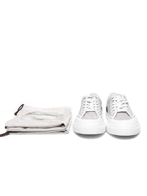 Hermes Prunoir/Blanc Leather Get Sneakers Size 38.5