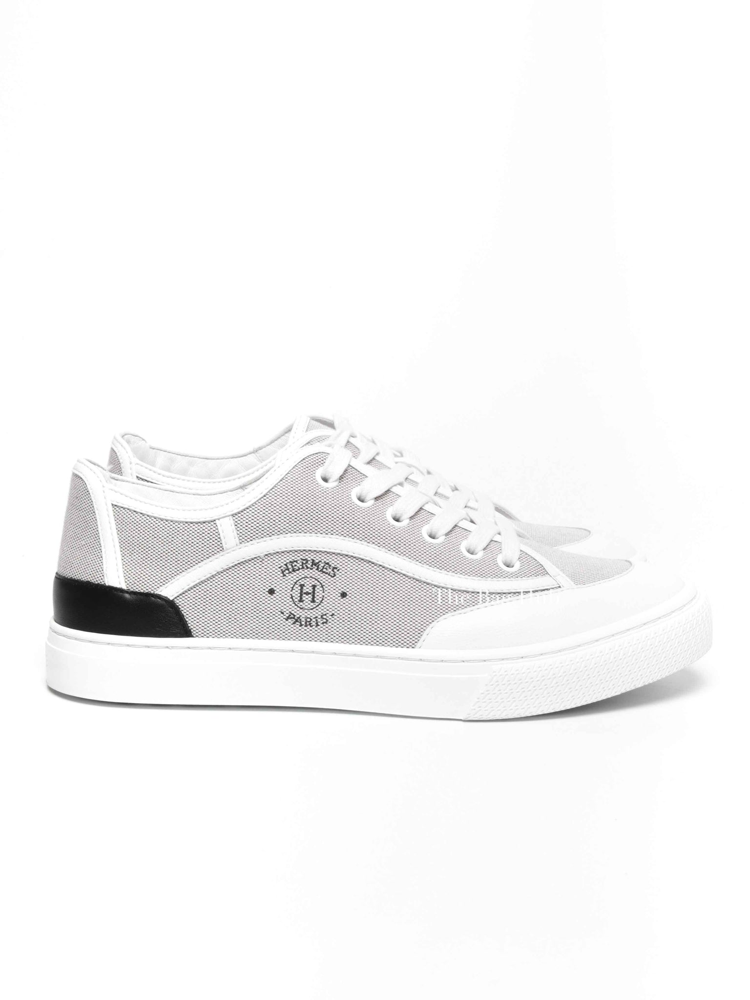 Hermes Prunoir/Blanc Leather Get Sneakers Size 38.5