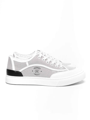 Hermes Prunoir/Blanc Leather Get Sneakers Size 38.5