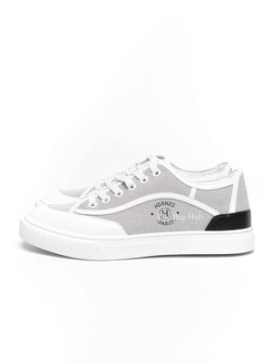 Hermes Prunoir/Blanc Leather Get Sneakers Size 38.5