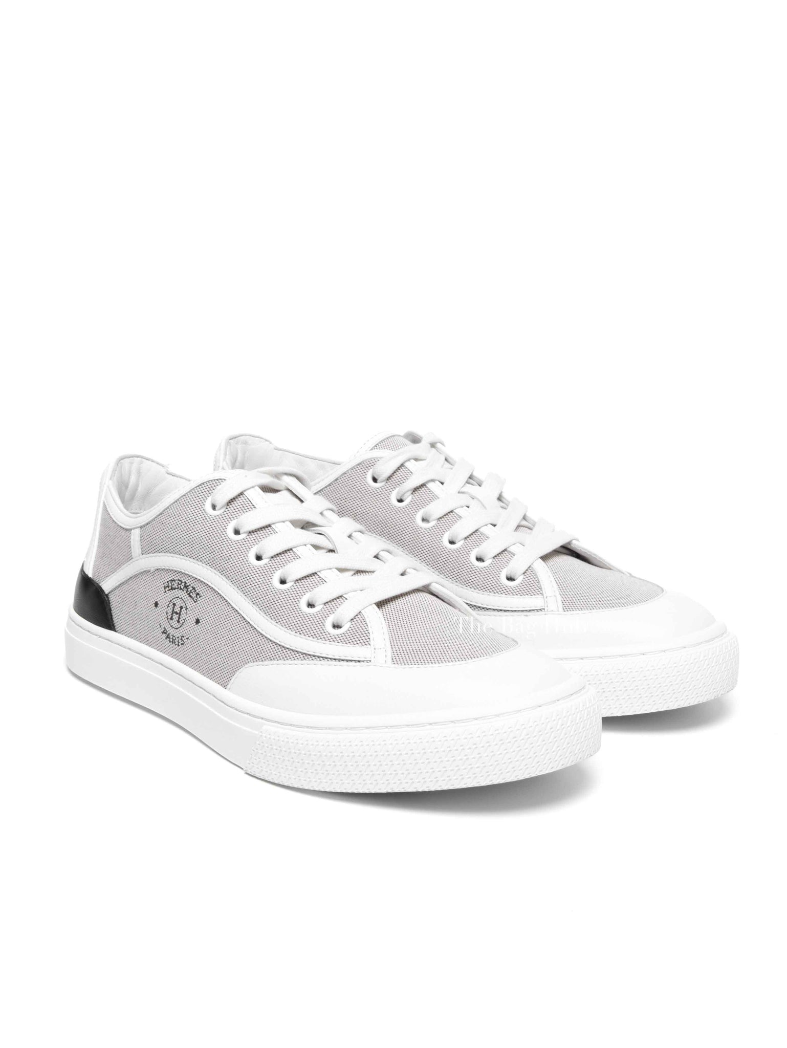 Hermes Prunoir/Blanc Leather Get Sneakers Size 38.5