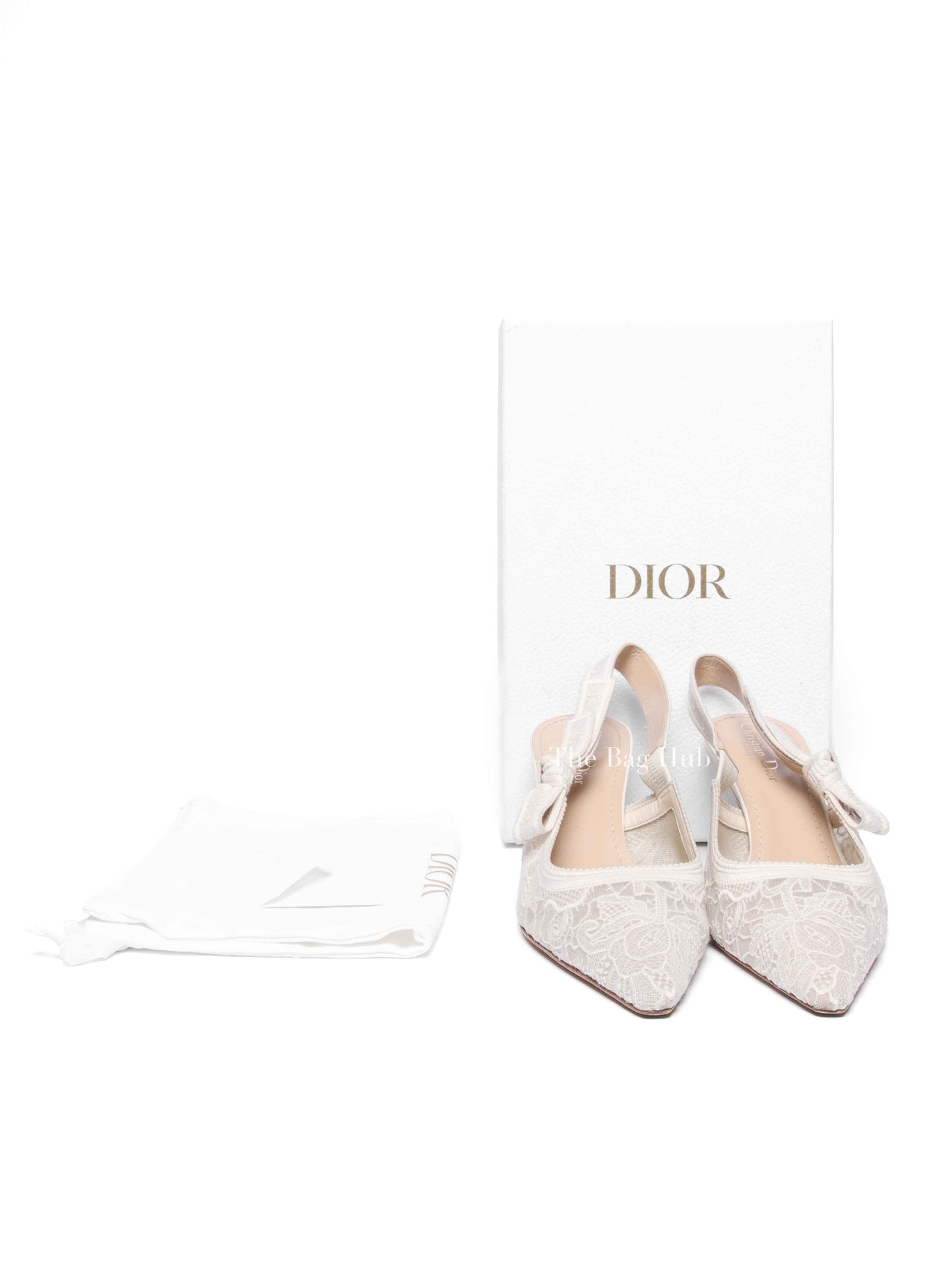 Dior Ivory Mesh Embroidered J'Adior Slingback Pumps Size 40