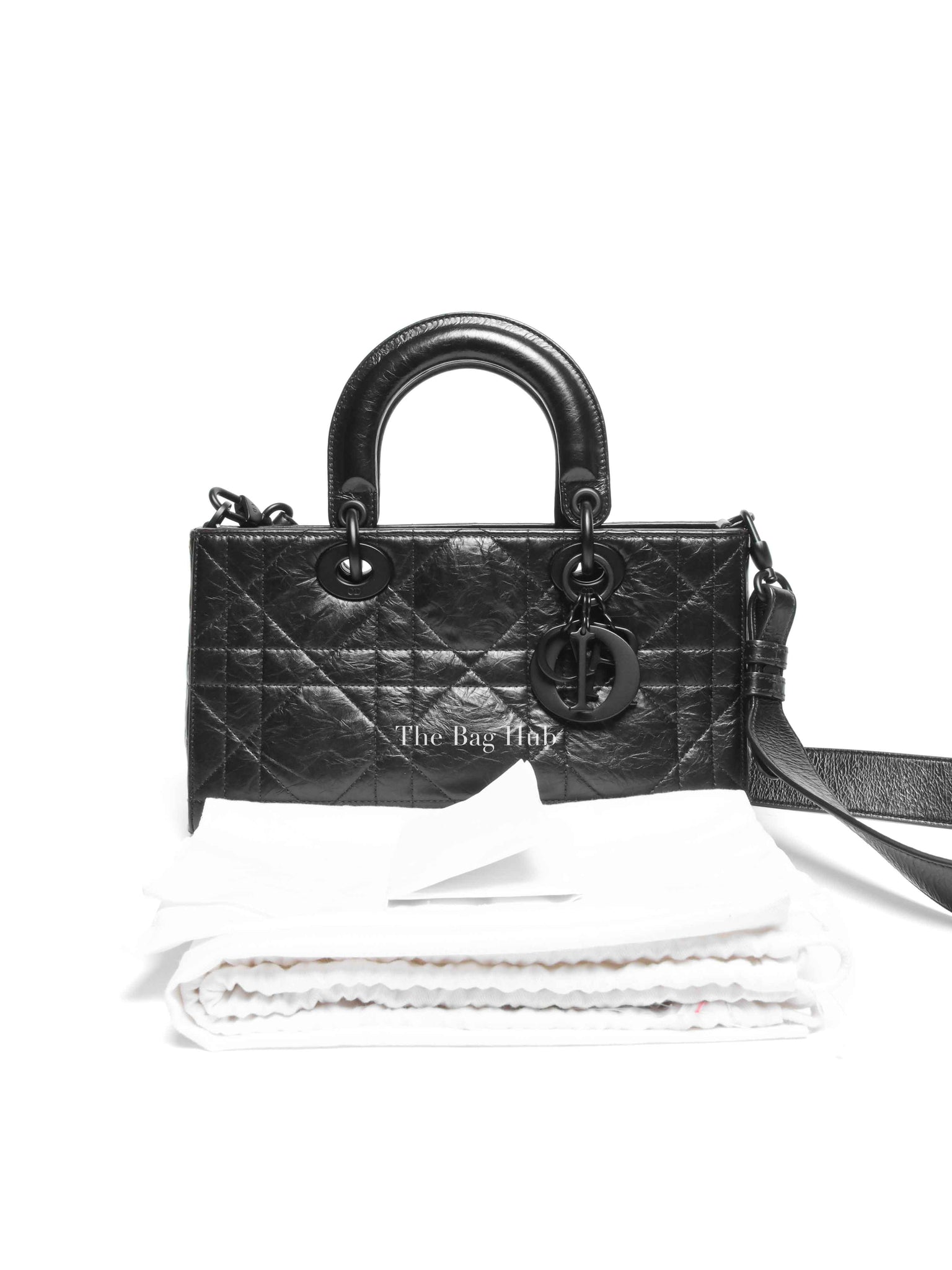 Dior Black Macrocannage Crinkled Calfskin Small Lady D-Sire My ABCDior Bag