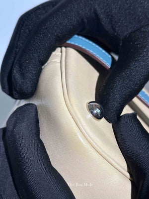 Hermes Vanille/Bleu Jean Swift Bolide 35 Bag