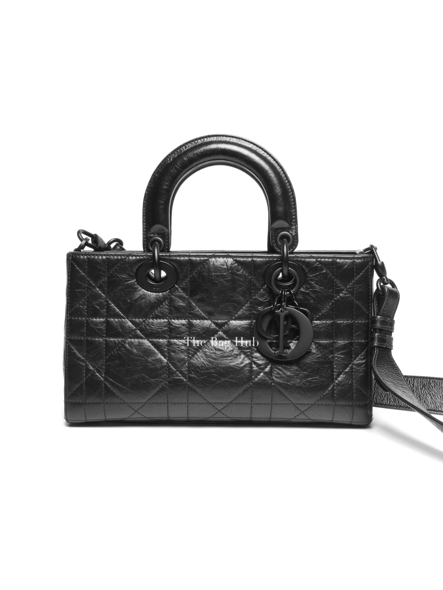 Dior Black Macrocannage Crinkled Calfskin Small Lady D-Sire My ABCDior Bag