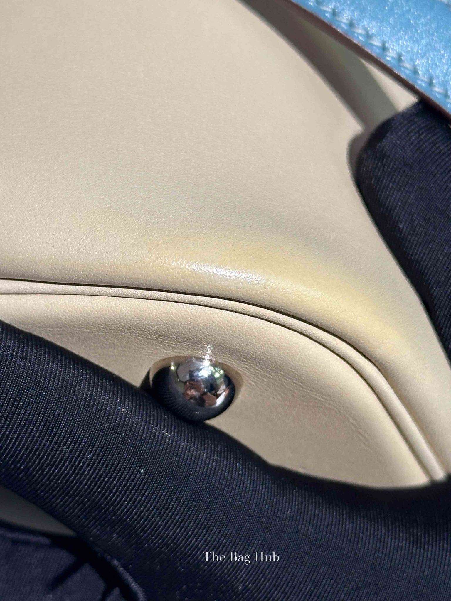 Hermes Vanille/Bleu Jean Swift Bolide 35 Bag