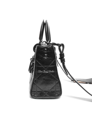 Dior Black Macrocannage Crinkled Calfskin Small Lady D-Sire My ABCDior Bag