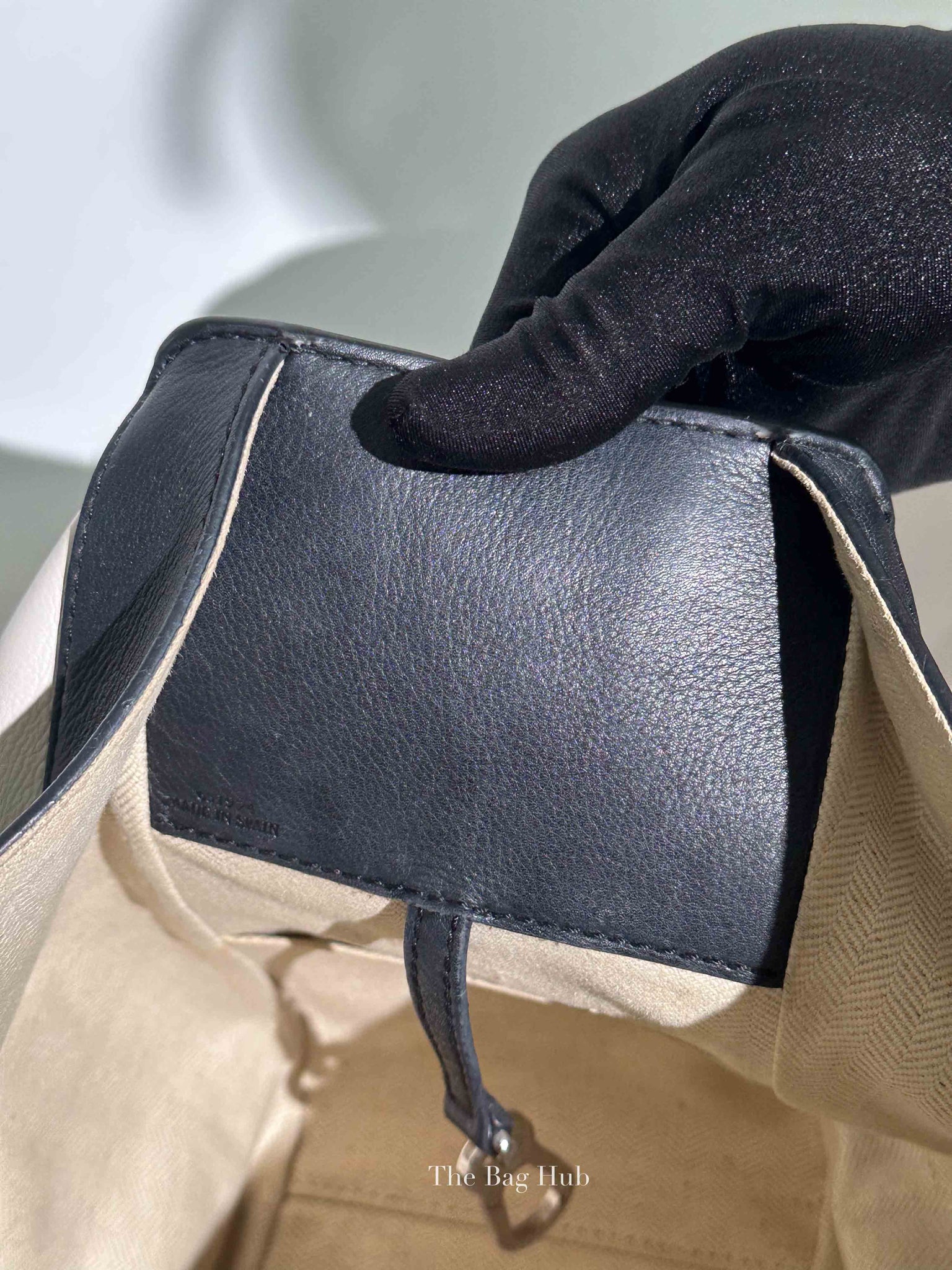 Loewe Khaki Green/Black/Soft White Calfskin Small Hammock Bag