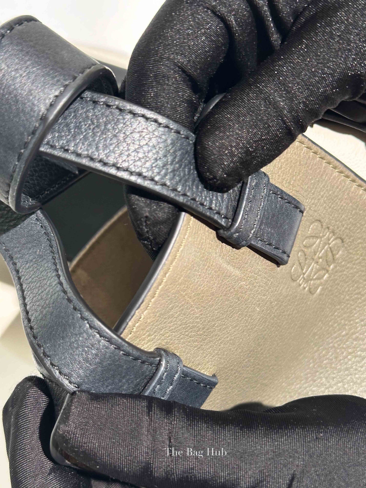 Loewe Khaki Green/Black/Soft White Calfskin Small Hammock Bag