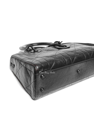 Dior Black Macrocannage Crinkled Calfskin Small Lady D-Sire My ABCDior Bag