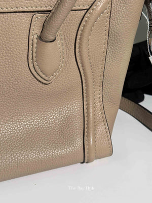 Celine Beige Drummed Calfskin Nano Luggage Bag
