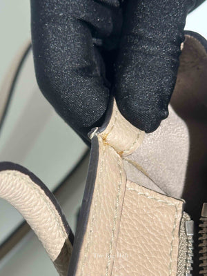Celine Beige Drummed Calfskin Nano Luggage Bag