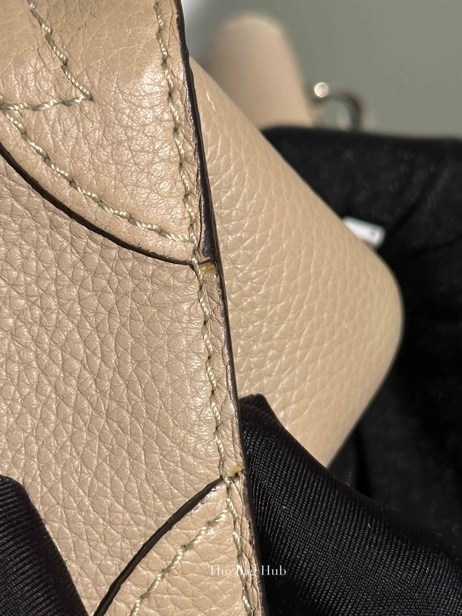 Celine Beige Drummed Calfskin Nano Luggage Bag