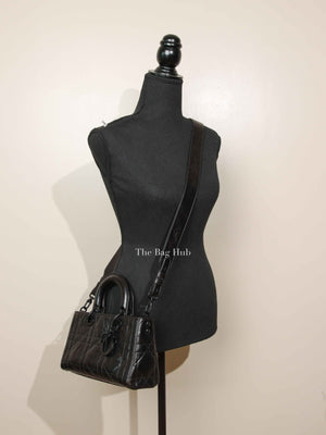 Dior Black Macrocannage Crinkled Calfskin Small Lady D-Sire My ABCDior Bag