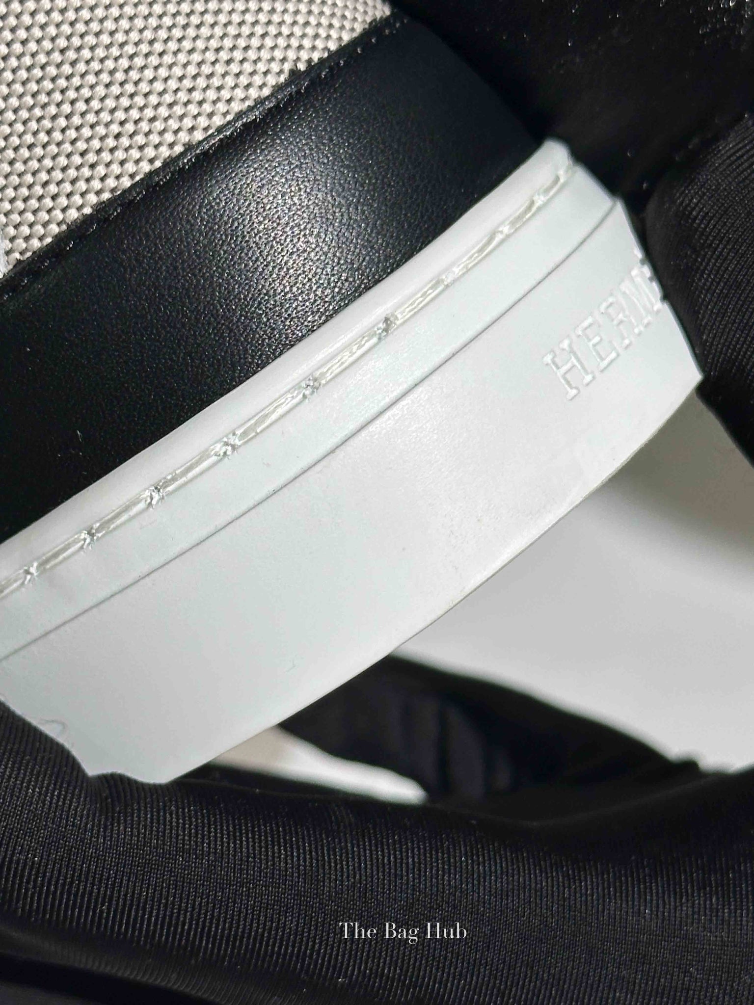 Hermes Prunoir/Blanc Leather Get Sneakers Size 38.5