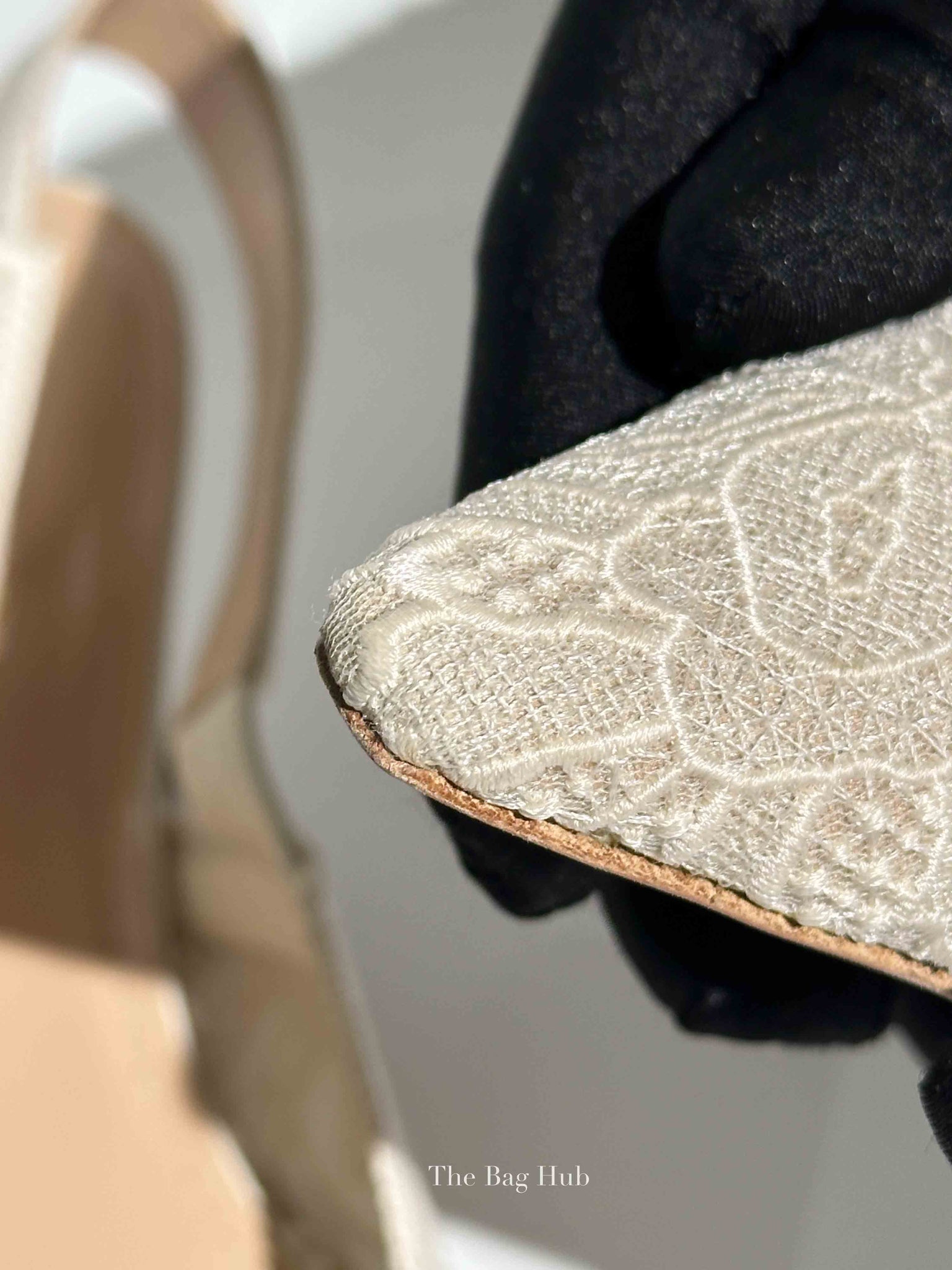 Dior Ivory Mesh Embroidered J'Adior Slingback Pumps Size 40