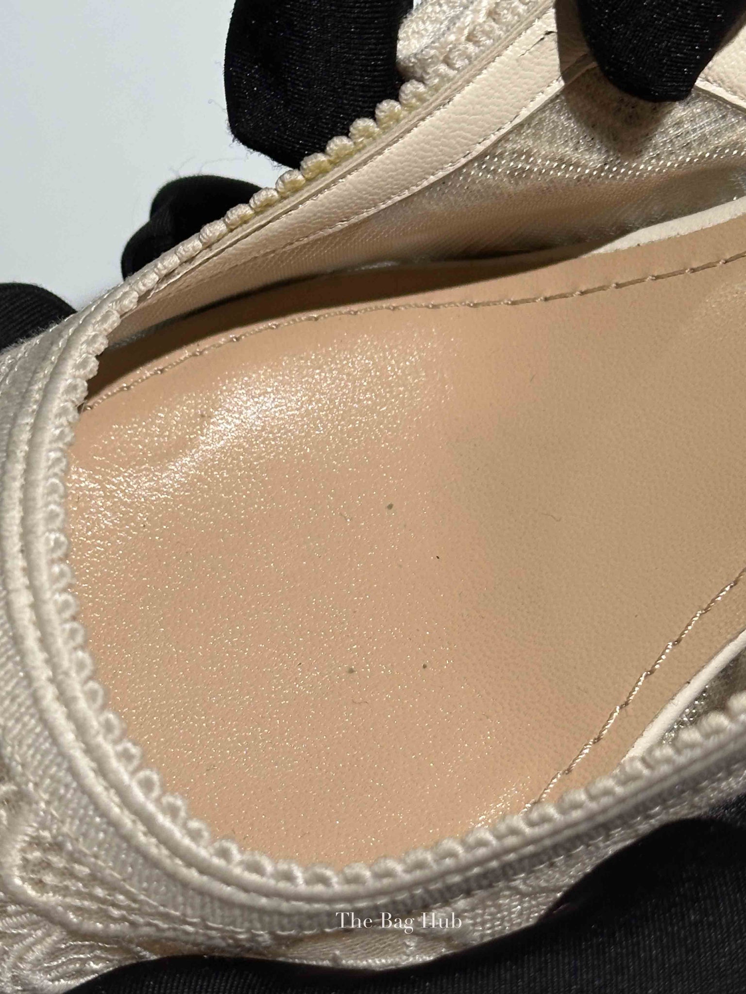 Dior Ivory Mesh Embroidered J'Adior Slingback Pumps Size 40
