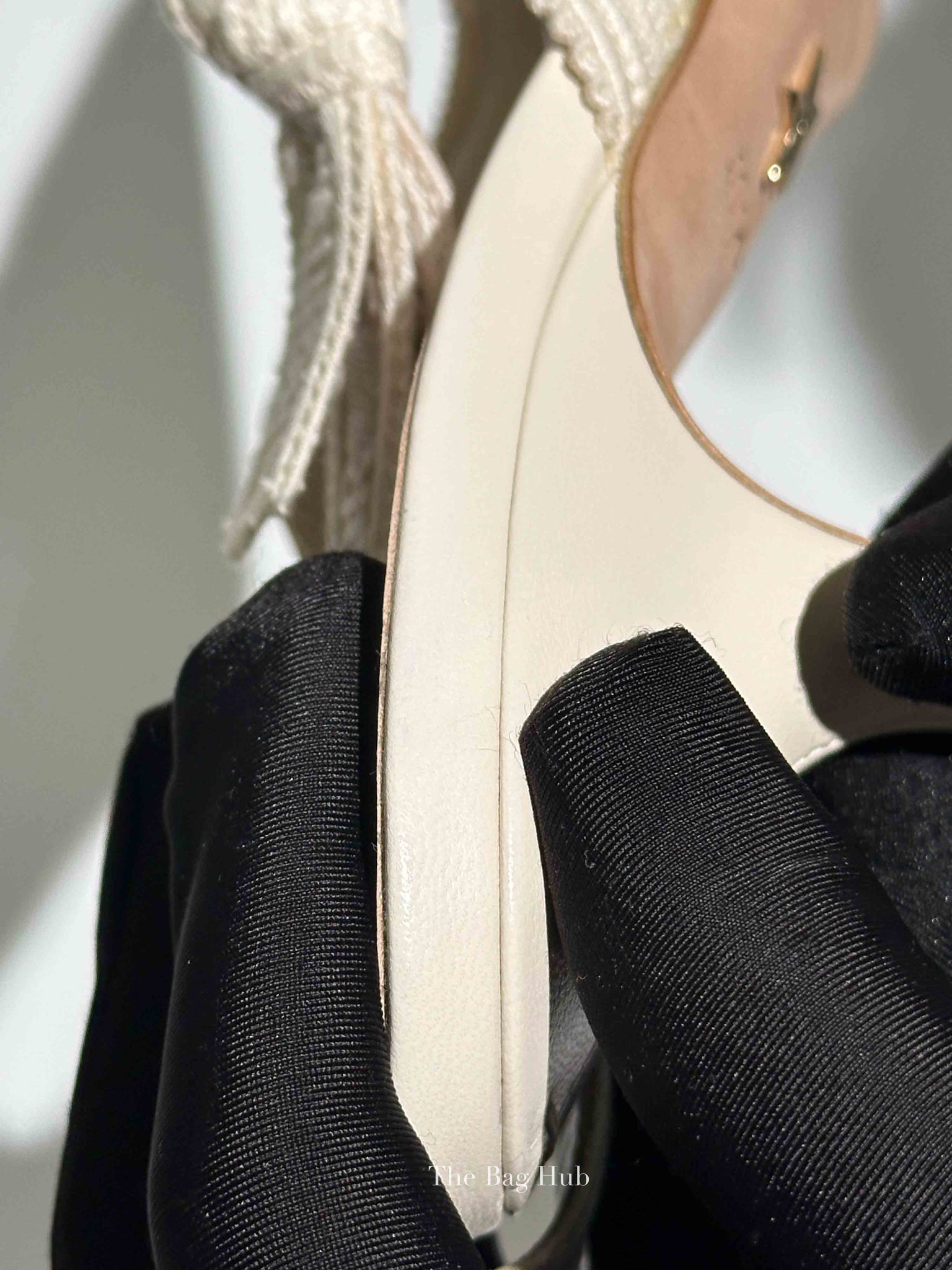 Dior Ivory Mesh Embroidered J'Adior Slingback Pumps Size 40
