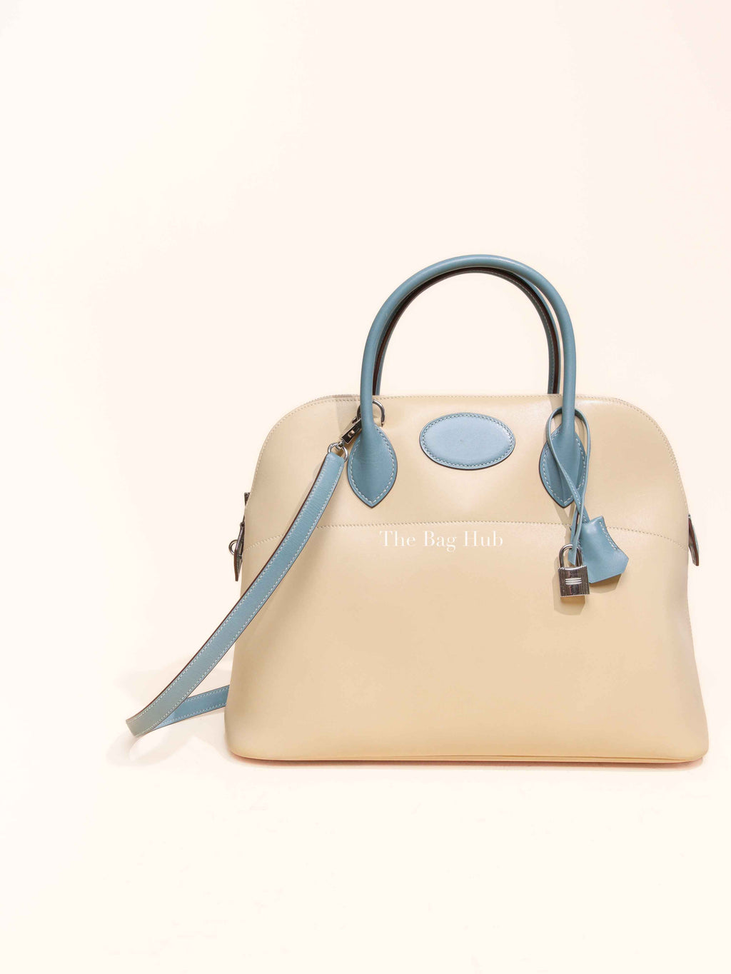 Hermes Vanille/Bleu Jean Swift Bolide 35 Bag