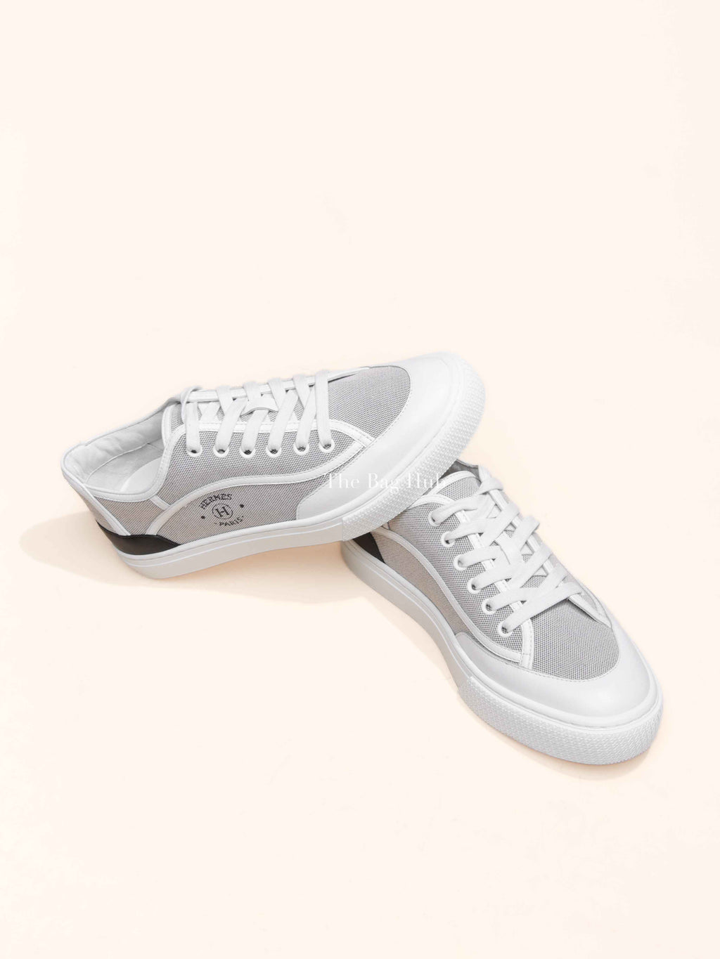 Hermes Prunoir/Blanc Leather Get Sneakers Size 38.5