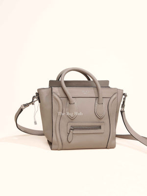 Celine Beige Drummed Calfskin Nano Luggage Bag