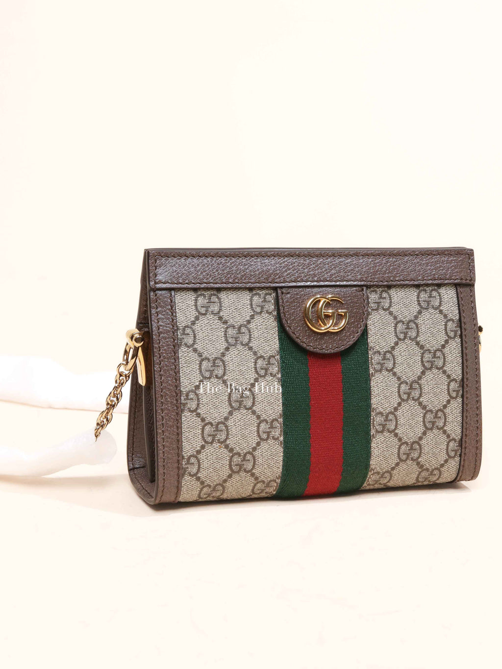 Gucci Brown GG Supreme Canvas Ophidia Mini Shoulder Bag