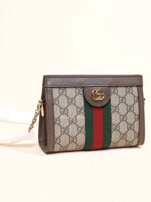 Gucci Brown GG Supreme Canvas Ophidia Mini Shoulder Bag