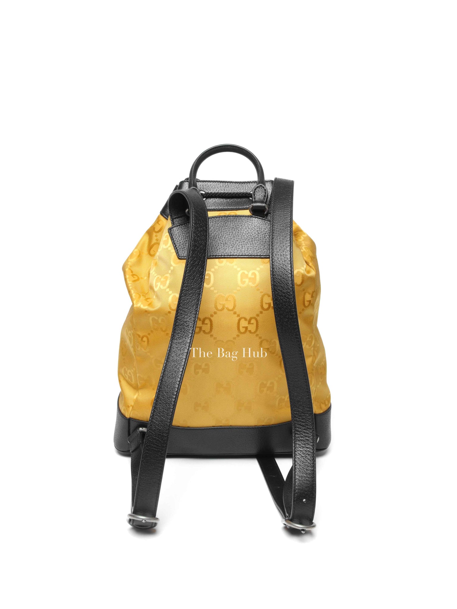 Gucci Yellow Econyl Nylon Monogram Off The Grid Drawstring Bucket Backpack